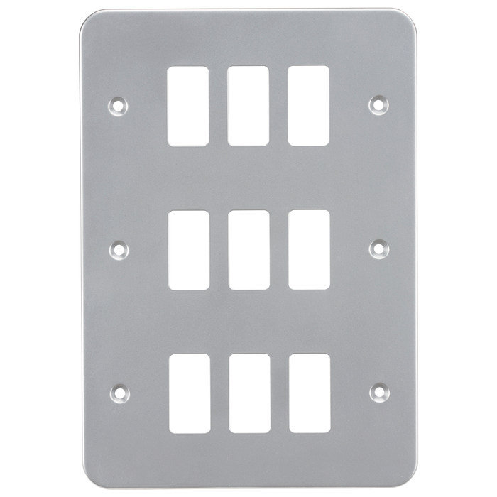 Knightsbridge GDFP009M Metal Clad 9G Grid faceplate