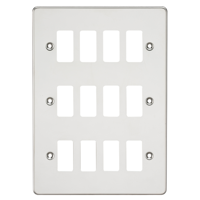 Knightsbridge GDFP012PC Flat plate 12G grid faceplate - polished chrome