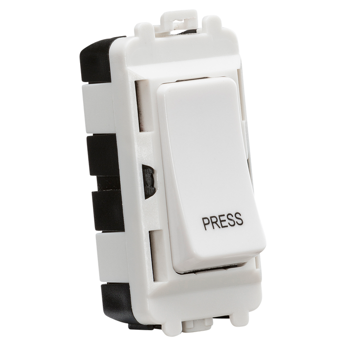 Knightsbridge GDM006U 20AX 2 way retractive SP module (marked "PRESS") - white