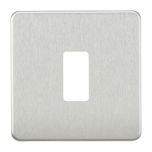 Knightsbridge GDSF001BC Screwless 1G Grid faceplate - Brushed chrome - Knightsbridge - Sparks Warehouse