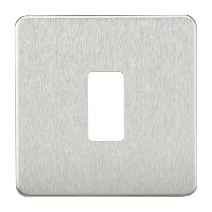 Knightsbridge GDSF001BC Screwless 1G Grid faceplate - Brushed chrome