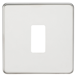 Knightsbridge GDSF001PC Screwless 1G Grid Faceplate - Polished Chrome - Knightsbridge - Sparks Warehouse