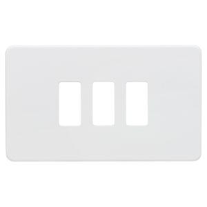 Knightsbridge GDSF003MW Screwless 3G grid Faceplate - Matt White - Knightsbridge - Sparks Warehouse