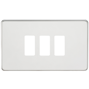 Knightsbridge GDSF003PC Screwless 3G grid faceplate - polished chrome - Knightsbridge - Sparks Warehouse