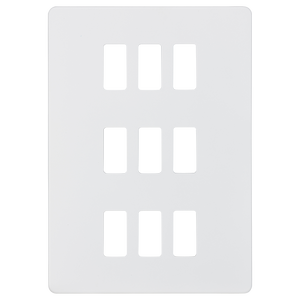 Knightsbridge GDSF009MW Screwless 9G grid faceplate - matt white - Knightsbridge - Sparks Warehouse