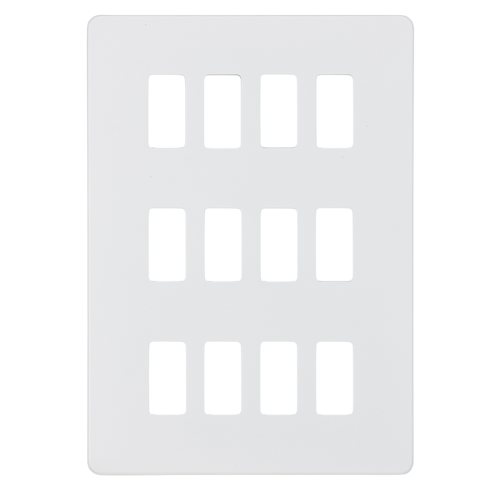 Knightsbridge GDSF012MW Screwless 12G grid faceplate - matt white