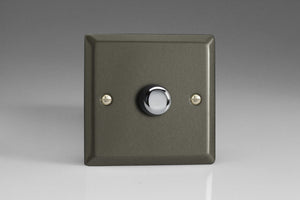 Varilight KPP221 - 1-Gang 2-Way Push-On/Off Rotary LED Dimmer 1 x 15-220W (max 26 LEDs)