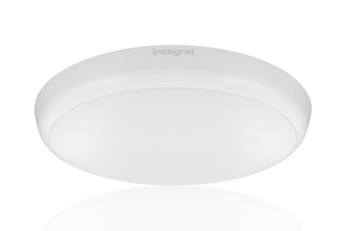 Integral ILBHC006 - SLIMLINE CEILING/WALL LIGHT 300MM DIA IP54 1584LM 18W 4000K IK10 120 BEAM NON-DIMM WHITE 88LM/W