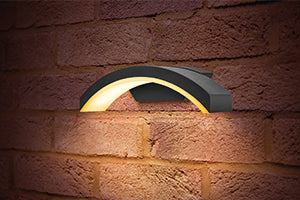 Integral ILDEA008 - OUTDOOR DECORATIVE WALL LIGHT CURVE IP54 360LM 7.5W 3000K DOWN LIGHT DARK GREY