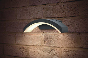 Integral ILDEA028 - OUTDOOR DECORATIVE WALL LIGHT CURVE IP54 380LM 7.5W 4000K DOWN LIGHT DARK GREY