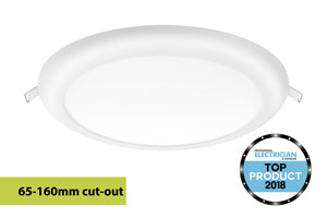 Integral ILDL160-65G005 - MULTI-FIT DOWNLIGHT 65-160MM CUTOUT 960LM 12W 3000K NON-DIMM 80LM/W WHITE