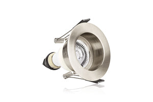 Integral ILDLFR70E002 - EVOFIRE FIRE RATED DOWNLIGHT 70MM CUTOUT IP65 SATIN NICKEL RECESSED +GU10 HOLDER