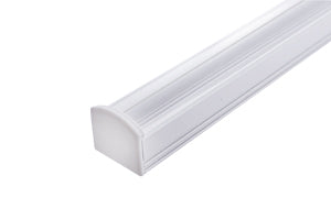 Integral ILPFS040 - PROFILE ALUMINIUM SURFACE MOUNT 1M CLEAR DIFFUSER 18 X 13MM INCLUDE 2 ENDCAPS AND 2 MOUNTING BRACKETS