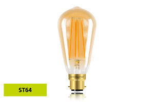 Integral ILST64B22D004 - SUNSET ST64 BULB B22 380LM 5W 1800K DIMMABLE 300 BEAM AMBER