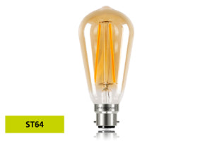 Integral ILST64B22N002 - SUNSET ST64 BULB B22 170LM 2.5W 1800K NON-DIMM 300 BEAM AMBER