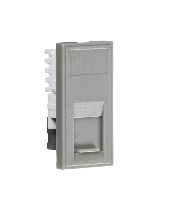 Knightsbridge NETCAT5GY Modular UTP CAT5e RJ45 Outlet - Grey