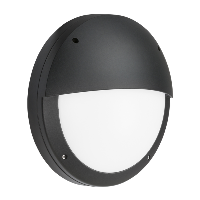 Knightsbridge SHE2B 230V IP65 18W LED Eyelid Bulkhead CCT Black