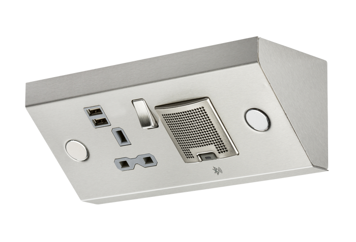 Knightsbridge SKR0014 13A 1G Mounting Switched Socket with Dual USB Charger (2.4A) and 3W RMS Bluetooth Speaker