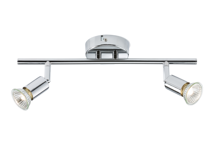 Knightsbridge NSPGU2C 230V GU10 2 x 50W Chrome Twin Adjustable Spotlight Bar