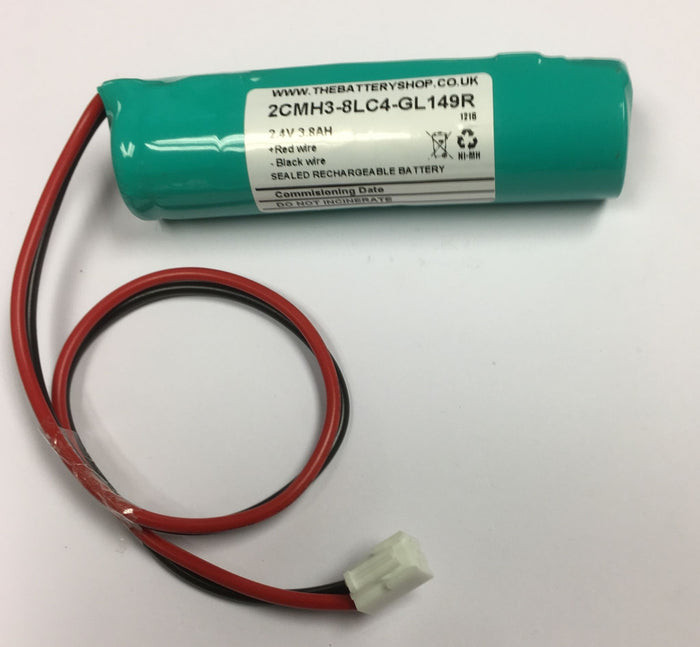 TBS 2CMH3-8LC4-GL149R 2.4v 3.8Ah Ni-Mh Battery (Zumtobel 04923309)