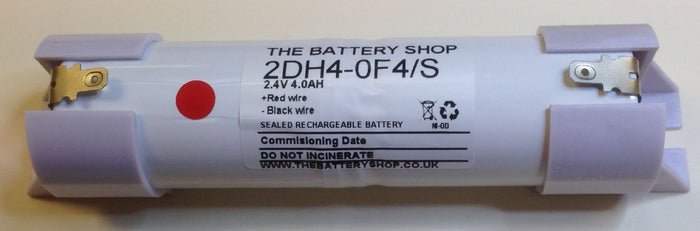 TBS 2DH4-0F4/S-EC 2.4v 4.0Ah Emergency Lighting Battery Pack with END CAPS