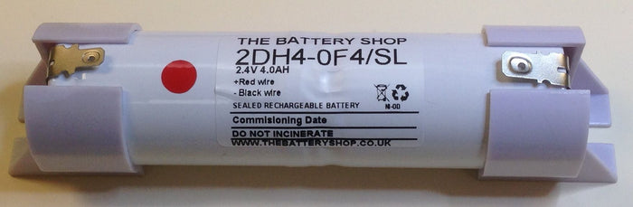 TBS 2DH4-0F4/SL-EC 2.4v 4.0Ah Emergency Lighting Battery Pack with END CAPS