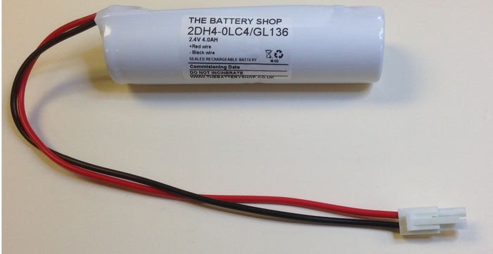 TBS 2DH4-0LC4-GL136 Battery 2.4v 4.0Ah Ni-Cd