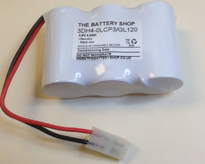 TBS 3DH4-0LCP3-GL120 Battery 3.6v 4.0Ah Ni-Cd (with back plate) D Cell Ni-Cd and Ni-Mh Batteries and Battery Packs The Lamp Company - The Lamp Company