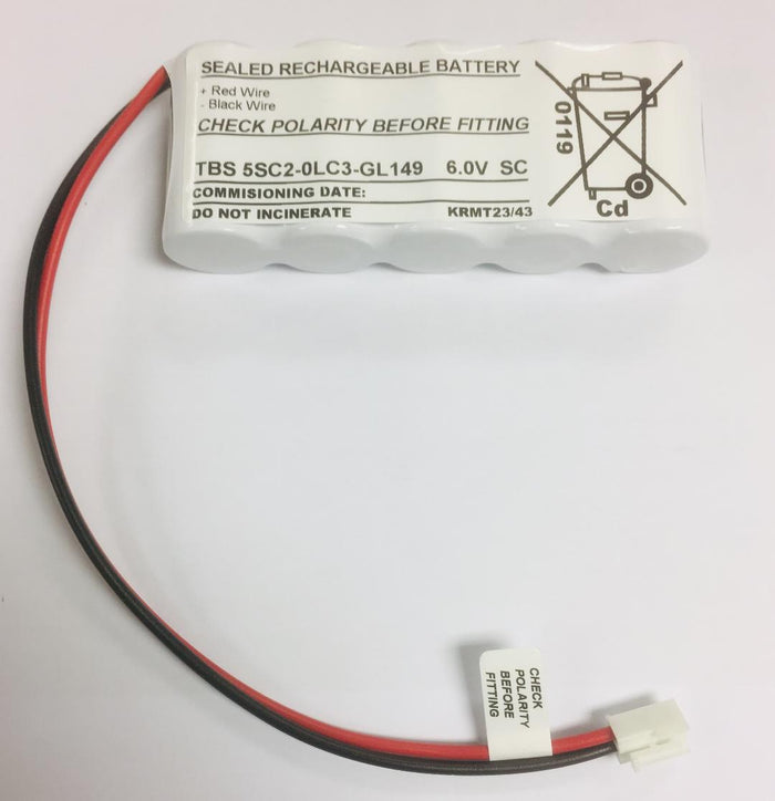 TBS 5SC2-0LC3-GL149 6.0v 2.0Ah Ni-Cd Battery Pack