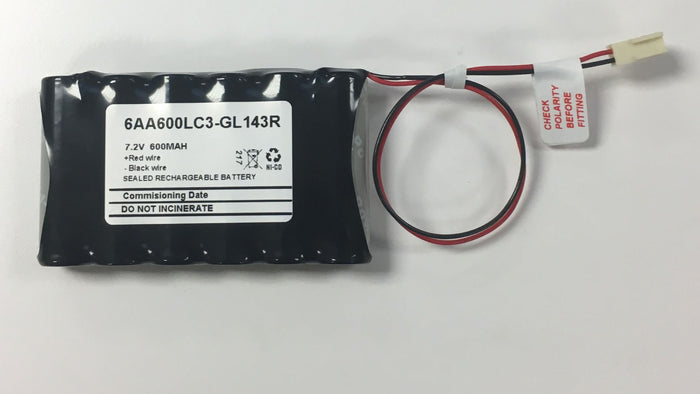 TBS 6AA600LC3-GL143R 7.2v 600mAh Ni-Cd Battery (HSA3500, HSA3800, GP60AAS6BMX)