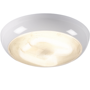 Knightsbridge TPB28WPEMHF IP44 28W HF Emergency Polo Bulkhead with Prismatic Diffuser and White Base - Knightsbridge - Sparks Warehouse