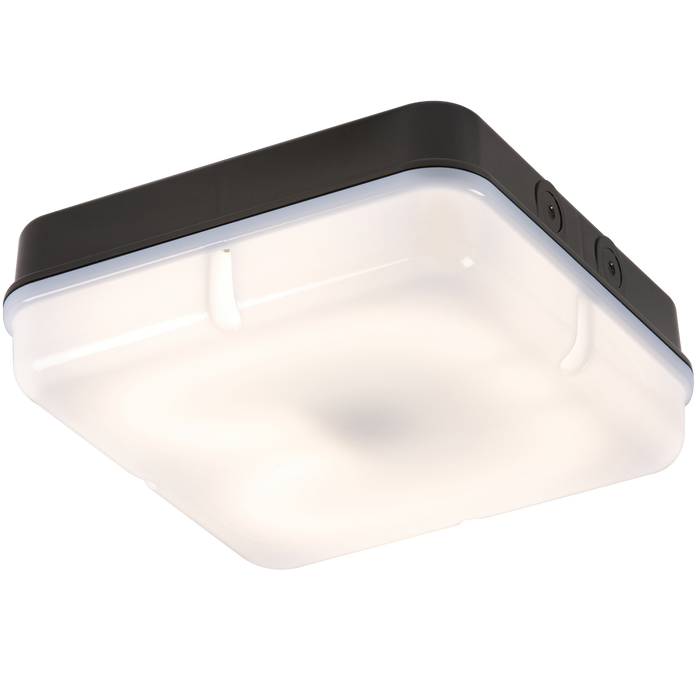 Knightsbridge TPS28BOHF IP65 28W HF Square Bulkhead comes with Opal Diffuser and Black Base