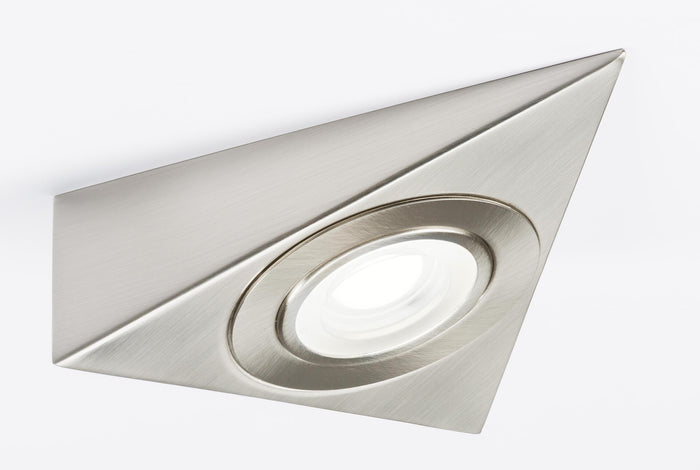 Knightsbridge TRIBCCW 230V LED Triangular Under Cabinet Light - Brushed Chrome 4000K