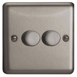 2 x 250W 2-Way LED Dimmer Switch Matt Chrome JSP252