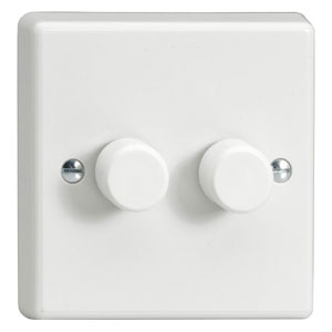 2 x 250W 2-Way LED Dimmer Switch White JQP252W