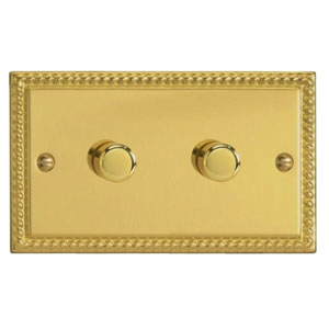 2 x 400W 2-Way LED Dimmer Switch Brass JGDP402