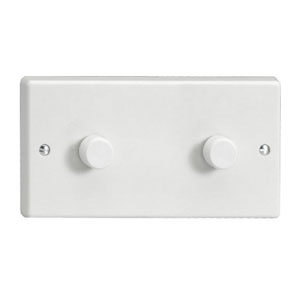 2 x 400W 2-Way LED Dimmer Switch White JQDP402W