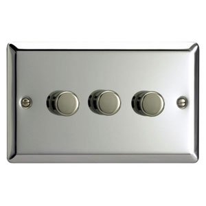 3 x 300W 2-Way LED Dimmer Switch Chrome JCDP303