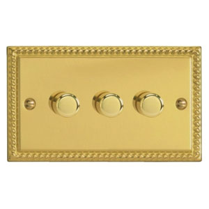 3 x 300W 2-Way LED Dimmer Switch Brass JGDP303