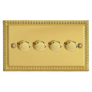 4 x 250W 2-Way LED Dimmer Switch Brass JGDP254