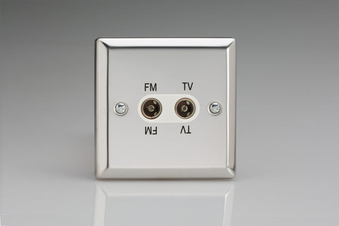 Varilight XCTVFMW - 2-Gang Diplex Socket, TV/FM