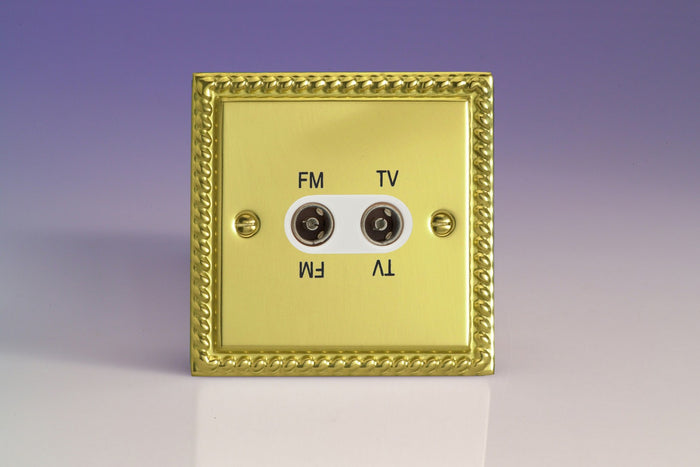 Varilight XGTVFMW - 2-Gang Diplex Socket, TV/FM