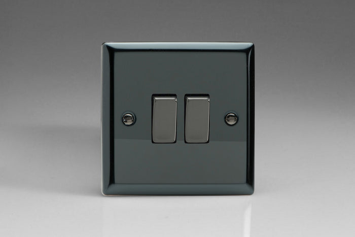 Varilight XI71D - 2-Gang (10A Intermediate Switch + 10A 1- or 2-Way Rocker Switch) with Metal Rockers