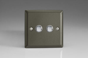 Varilight XPM2 - 2-Gang 6A 1-Way Push-to-Make Momentary Switch