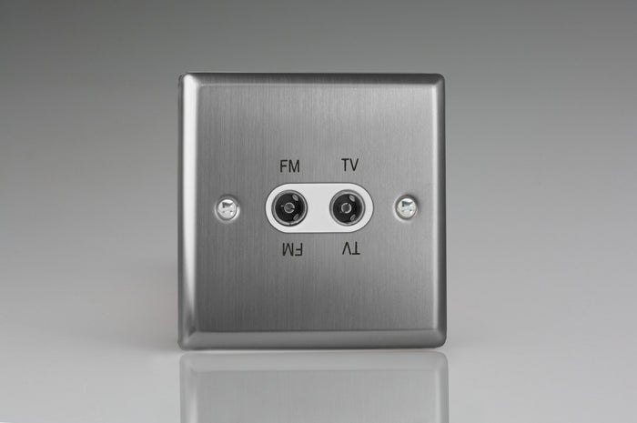 Varilight XTTVFMW - 2-Gang Diplex Socket, TV/FM