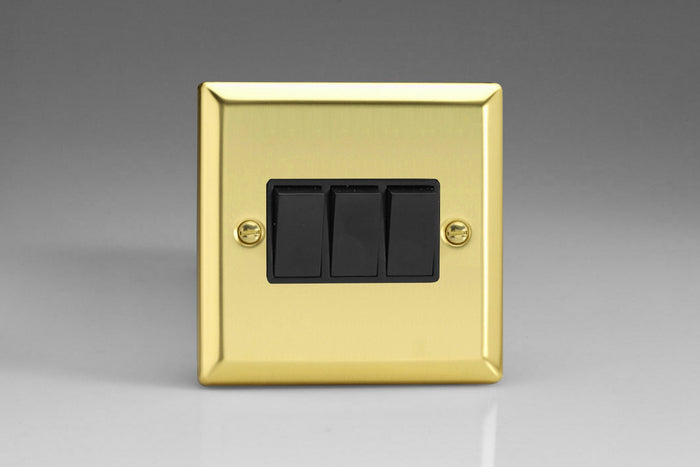 Varilight XV3B - 3-Gang 10A 1- or 2-Way Rocker Switch