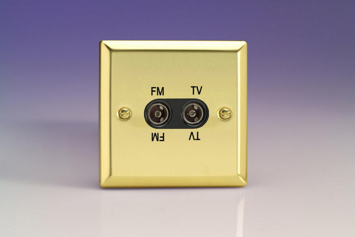 Varilight XVTVFMB - 2-Gang Diplex Socket, TV/FM