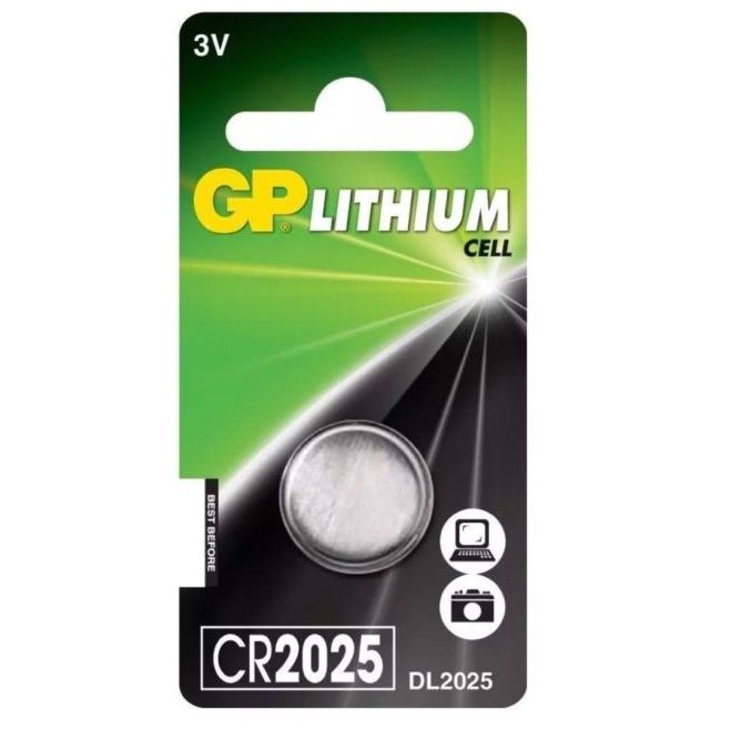 GP CR2025 3v lithium coin cell battery.