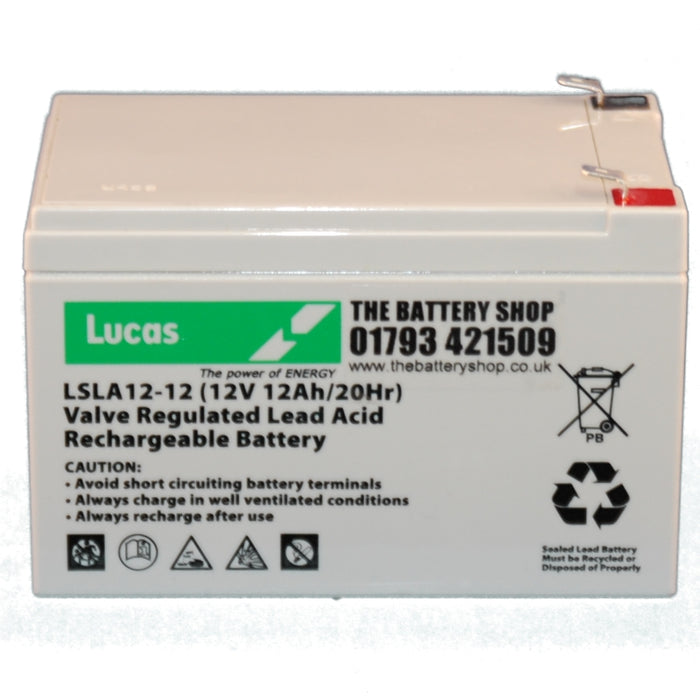 LSLA12-12 12v 12Ah Lucas AGM Standby Battery