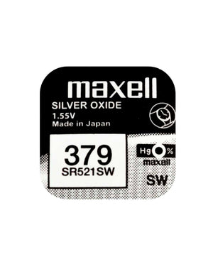 SR521SW Maxell 1.55v Silver Oxide Watch Battery (379, D379, JA, V520, SB-AC, 618, 280-59, SR63) Maxell Watch Batteries - SR Silver Oxide Batteries The Lamp Company - The Lamp Company